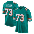Tlead M.Dolphins #73 Austin Jackson Player Aqua Alternate Home Game Stitched Jerseys