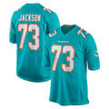Tlead M.Dolphins #73 Austin Jackson Player Aqua Home Game Stitched Jerseys