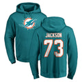 Tlead M.Dolphins #73 Austin Jackson Player Aqua LOGO Pullover Hoodies Limited Stitched Jerseys