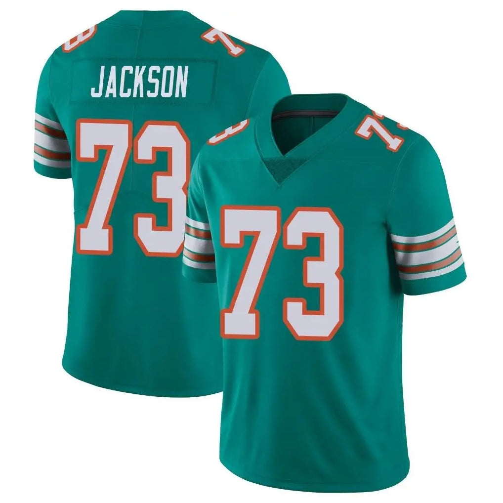 Tlead M.Dolphins #73 Austin Jackson Player Aqua Limited Alternate Vapor Untouchable Home Game Stitched Jerseys