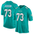 Tlead M.Dolphins #73 Austin Jackson Player Aqua Team Color Home Game Stitched Jerseys
