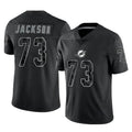 Tlead M.Dolphins #73 Austin Jackson Player Black Reflective Limited Game Stitched Jerseys