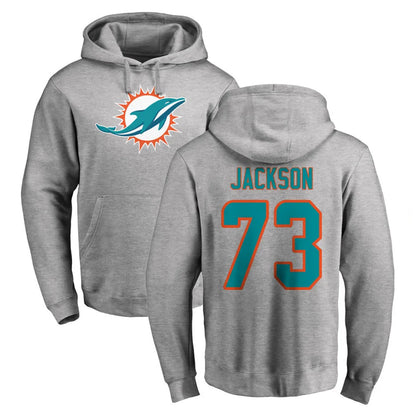 Tlead M.Dolphins #73 Austin Jackson Player Gray LOGO Pullover Hoodies Limited Stitched Jerseys