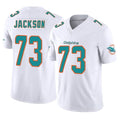 Tlead M.Dolphins #73 Austin Jackson Player White Limited Vapor F.U.S.E. Home Game Stitched Jerseys