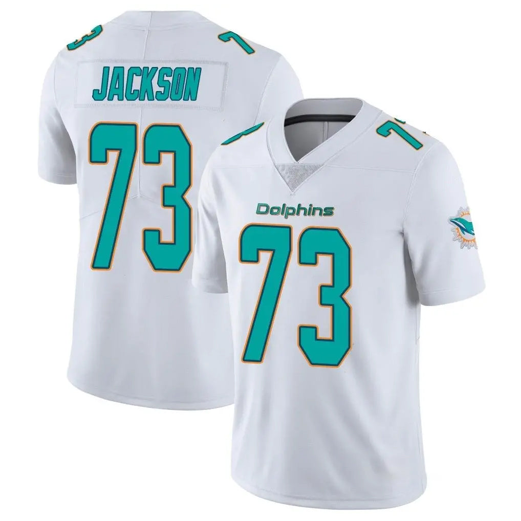 Tlead M.Dolphins #73 Austin Jackson Player White Limited Vapor Untouchable Home Game Stitched Jerseys