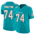 Tlead M.Dolphins #74 Kadyn Proctor Player Aqua Limited Vapor F.U.S.E. Home Game Stitched Jerseys