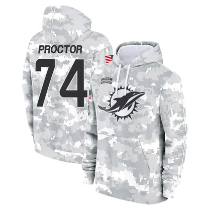 Tlead M.Dolphins #74 Kadyn Proctor Player Arctic Camo Salute to Service Hoodies Limited Game Stitched Jerseys