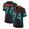 Tlead M.Dolphins #74 Kadyn Proctor Player Black Limited Pitch Rivalries Collection Home Game Stitched Jerseys