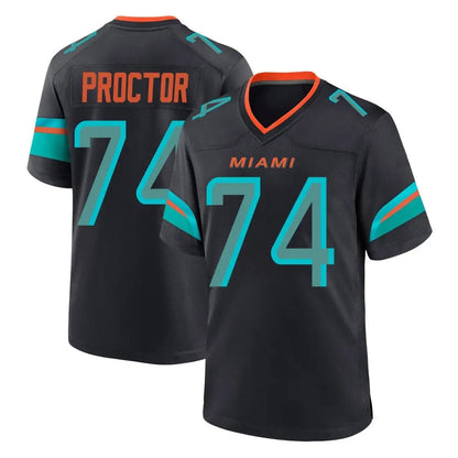 Tlead M.Dolphins #74 Kadyn Proctor Player Black Pitch Rivalries Collection Home Game Stitched Jerseys