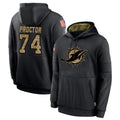 Tlead M.Dolphins #74 Kadyn Proctor Player Black Salute to Service Hoodies Limited Game Stitched Jerseys