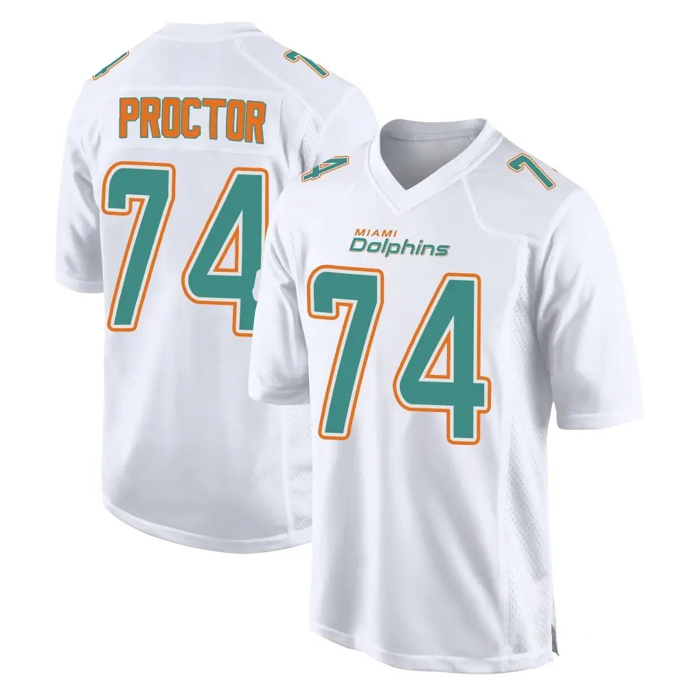 Tlead M.Dolphins #74 Kadyn Proctor Player White Fashion Home Game Stitched Jerseys
