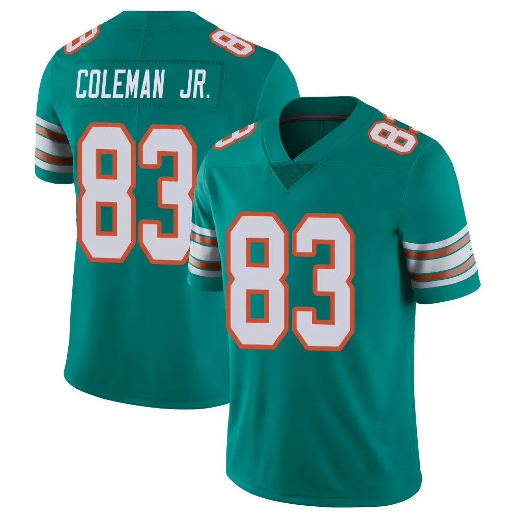 Tlead M.Dolphins #83 Kevin Coleman Jr. Player Aqua Limited Alternate Vapor Untouchable Home Game Stitched Jerseys