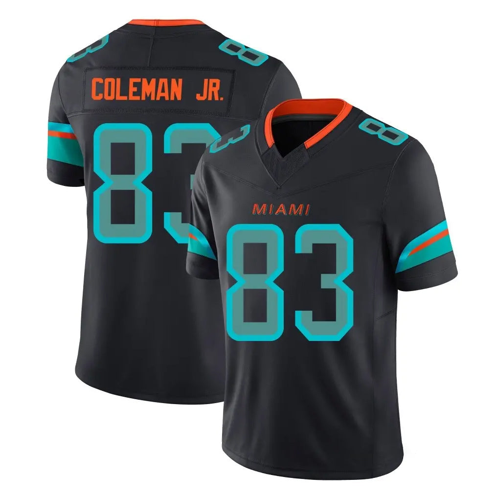 Tlead M.Dolphins #83 Kevin Coleman Jr. Player Black Limited Pitch Rivalries Collection Home Game Stitched Jerseys