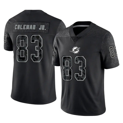 Tlead M.Dolphins #83 Kevin Coleman Jr. Player Black Reflective Limited Game Stitched Jerseys