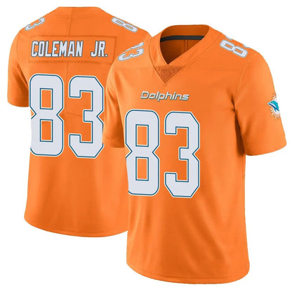 Tlead M.Dolphins #83 Kevin Coleman Jr. Player Orange Limited Home Game Stitched Jerseys