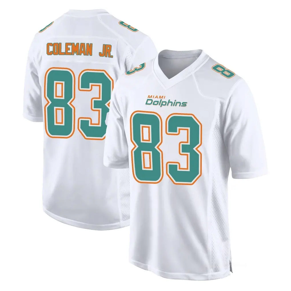 Tlead M.Dolphins #83 Kevin Coleman Jr. Player White Fashion Home Game Stitched Jerseys