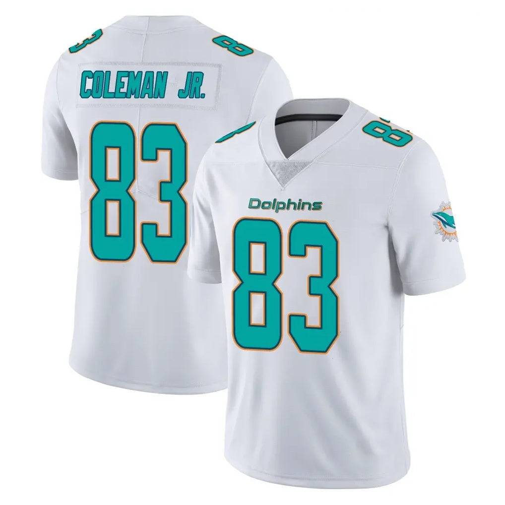 Tlead M.Dolphins #83 Kevin Coleman Jr. Player White Limited Vapor Untouchable Home Game Stitched Jerseys