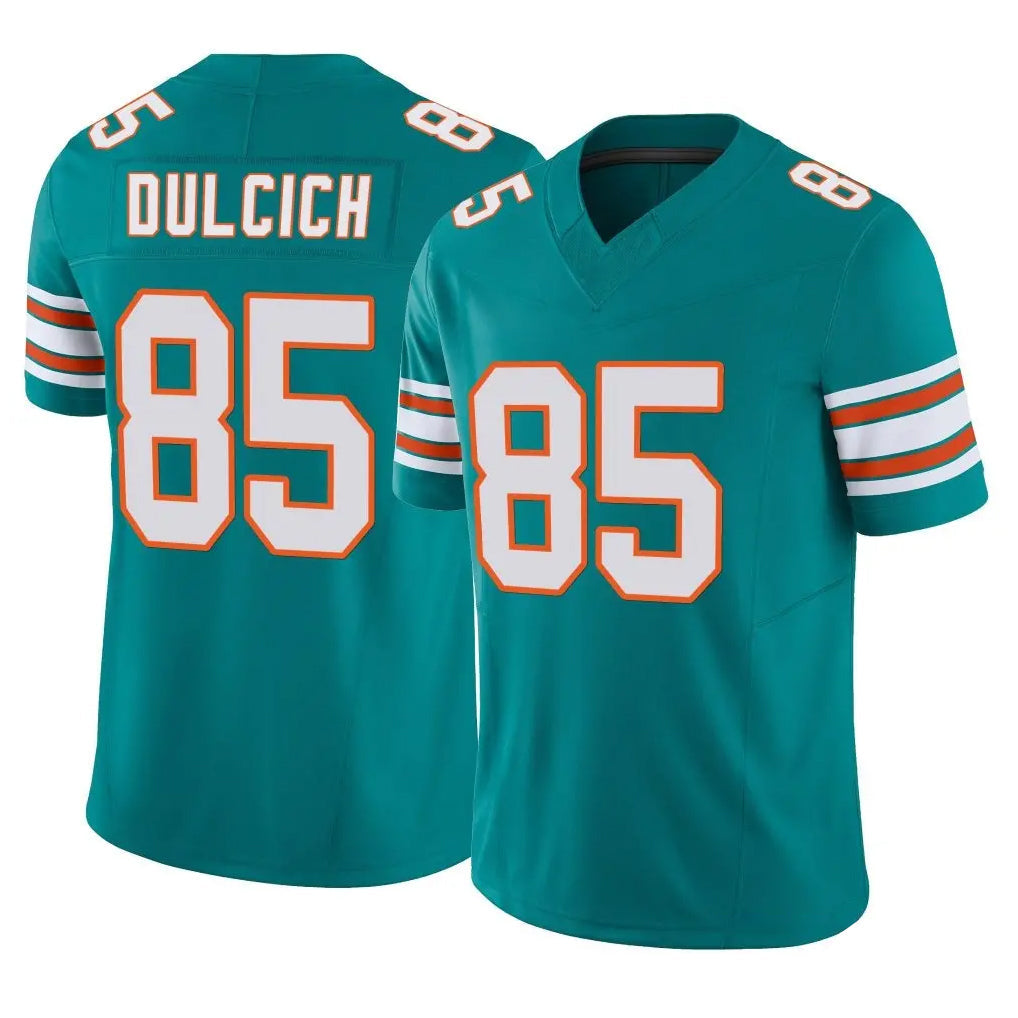 Tlead M.Dolphins #85 Greg Dulcich Player Aqua Limited Alternate Vapor F.U.S.E. Home Game Stitched Jerseys
