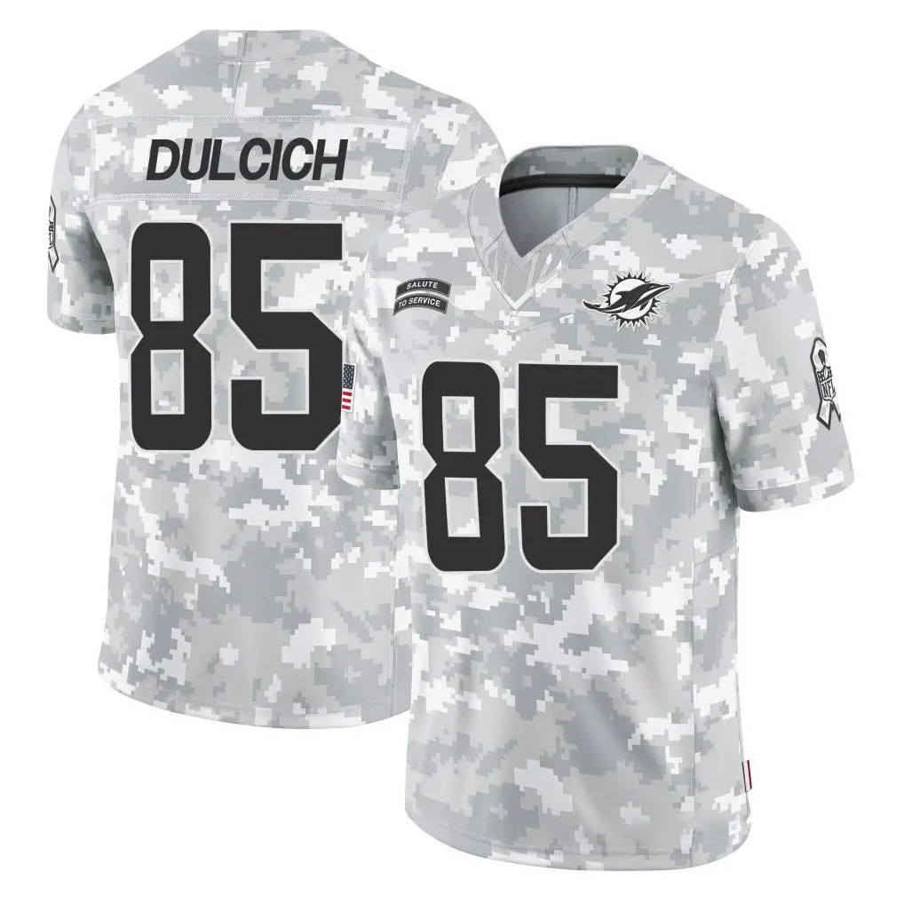 Tlead M.Dolphins #85 Greg Dulcich Player Arctic Camo Salute To Service Limited Game Stitched Jerseys