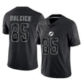 Tlead M.Dolphins #85 Greg Dulcich Player Black Reflective Limited Game Stitched Jerseys
