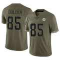 Tlead M.Dolphins #85 Greg Dulcich Player Olive Salute To Service Limited Stitched Jerseys