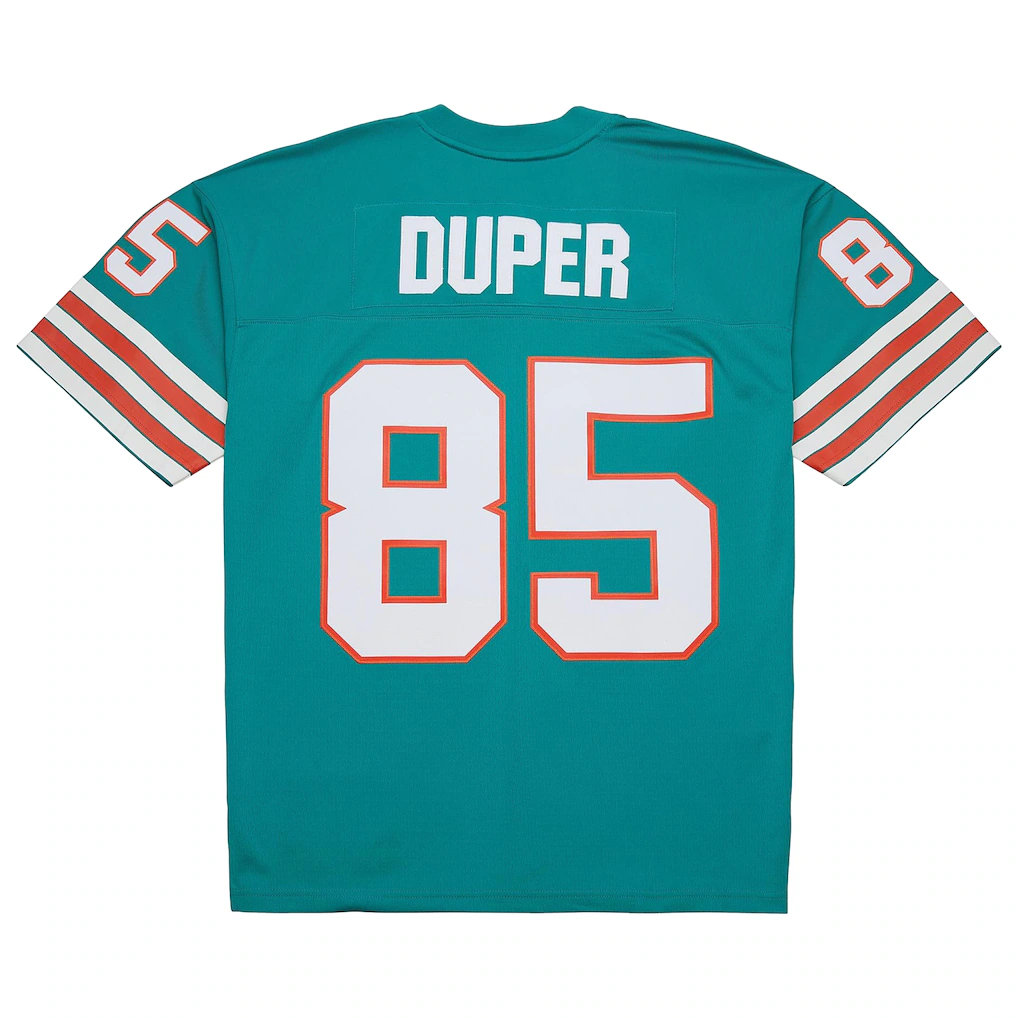 Tlead M.Dolphins #85 Mark Duper Mitchell & Ness Aqua Legacy Replica Jersey