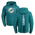 Tlead M.Dolphins #8 JuJu Brents Player Aqua LOGO Pullover Hoodies Limited Stitched Jerseys