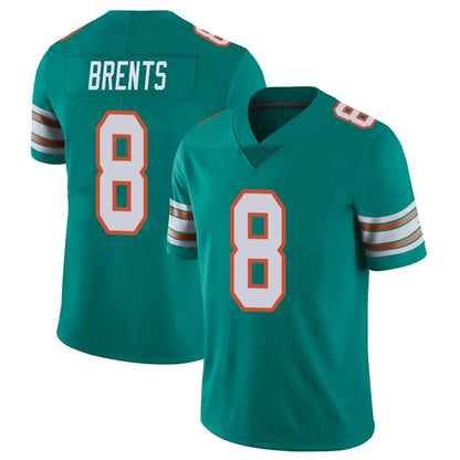Tlead M.Dolphins #8 JuJu Brents Player Aqua Limited Alternate Vapor Untouchable Home Game Stitched Jerseys