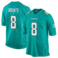 Tlead M.Dolphins #8 JuJu Brents Player Aqua Team Color Home Game Stitched Jerseys