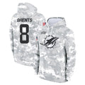 Tlead M.Dolphins #8 JuJu Brents Player Arctic Camo Salute to Service Hoodies Limited Game Stitched Jerseys