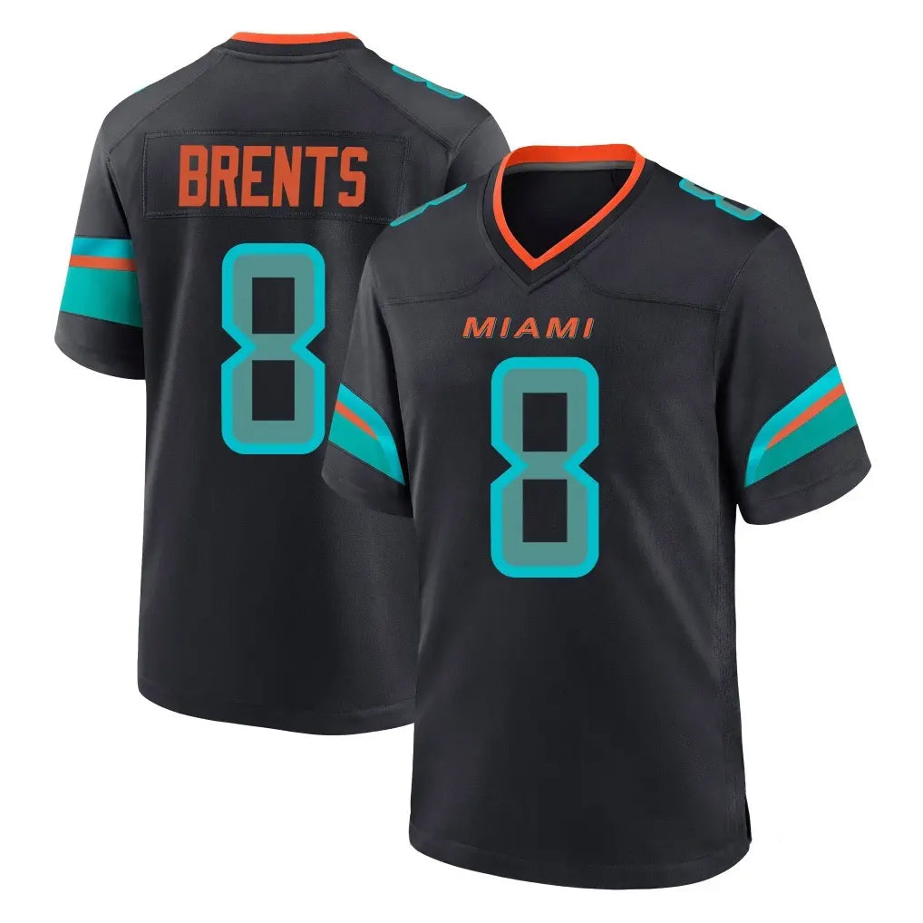Tlead M.Dolphins #8 JuJu Brents Player Black Pitch Rivalries Collection Home Game Stitched Jerseys