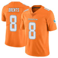 Tlead M.Dolphins #8 JuJu Brents Player Orange Limited Home Game Stitched Jerseys