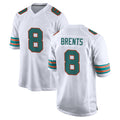 Tlead M.Dolphins #8 JuJu Brents Player White Limited Home Game Stitched Jerseys