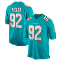 Tlead M.Dolphins #92 Zach Sieler Player Aqua Home Game Stitched Jerseys