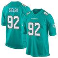 Tlead M.Dolphins #92 Zach Sieler Player Aqua Team Color Home Game Stitched Jerseys