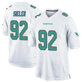 Tlead M.Dolphins #92 Zach Sieler Player White Home Game Stitched Jerseys