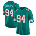 Tlead M.Dolphins #94 Jordan Phillips Player Aqua Alternate Home Game Stitched Jerseys