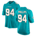 Tlead M.Dolphins #94 Jordan Phillips Player Aqua Home Game Stitched Jerseys