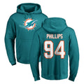 Tlead M.Dolphins #94 Jordan Phillips Player Aqua LOGO Pullover Hoodies Limited Stitched Jerseys