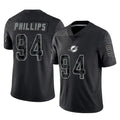 Tlead M.Dolphins #94 Jordan Phillips Player Black Reflective Limited Game Stitched Jerseys