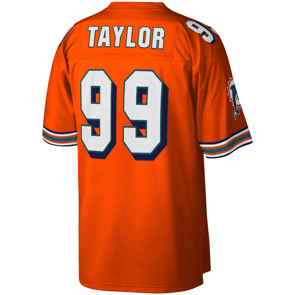 Tlead M.Dolphins #99 Jason Taylor Mitchell & Ness Orange Big & Tall 2004 Retired Player Replica Jersey