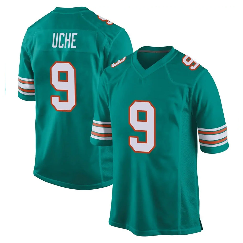 Tlead M.Dolphins #9 Joshua Uche Player Aqua Alternate Home Game Stitched Jerseys