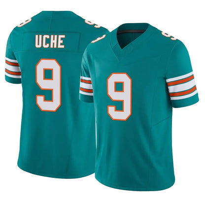 Tlead M.Dolphins #9 Joshua Uche Player Aqua Limited Alternate Vapor F.U.S.E. Home Game Stitched Jerseys