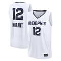 Tlead M.Grizzlies #12 Ja Morant White Fast Break Replica Player Stitched Jerseys- Association Edition