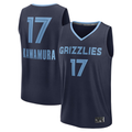 Tlead M.Grizzlies #17 Yuki Kawamura Navy Fast Break Replica Player Stitched Jerseys- Icon Edition