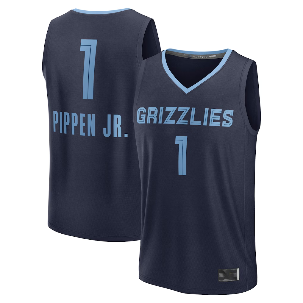 Tlead M.Grizzlies #1 Scotty Pippen Jr. Navy Fast Break Replica Player Stitched Jerseys- Icon Edition
