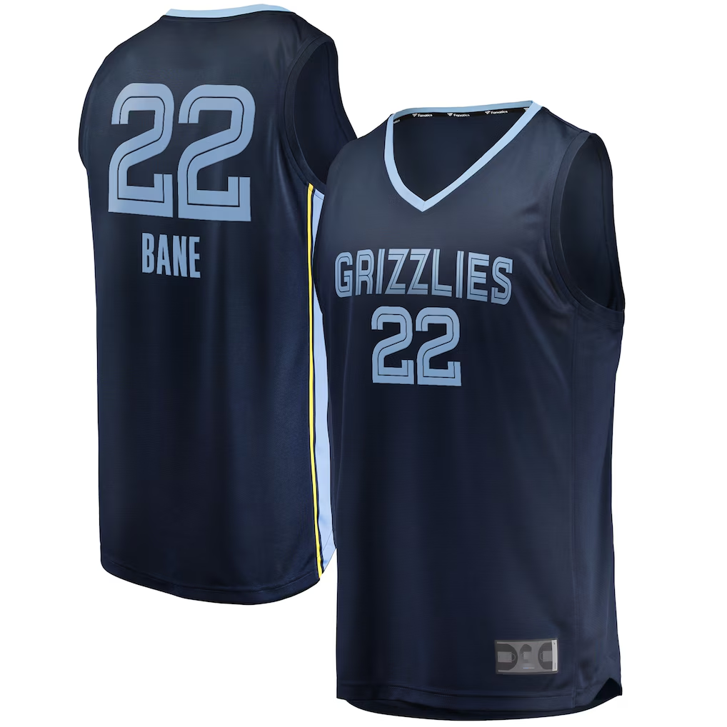 Tlead M.Grizzlies #22 Desmond Bane Navy Fast Break Replica Stitched Jerseys- Icon Edition
