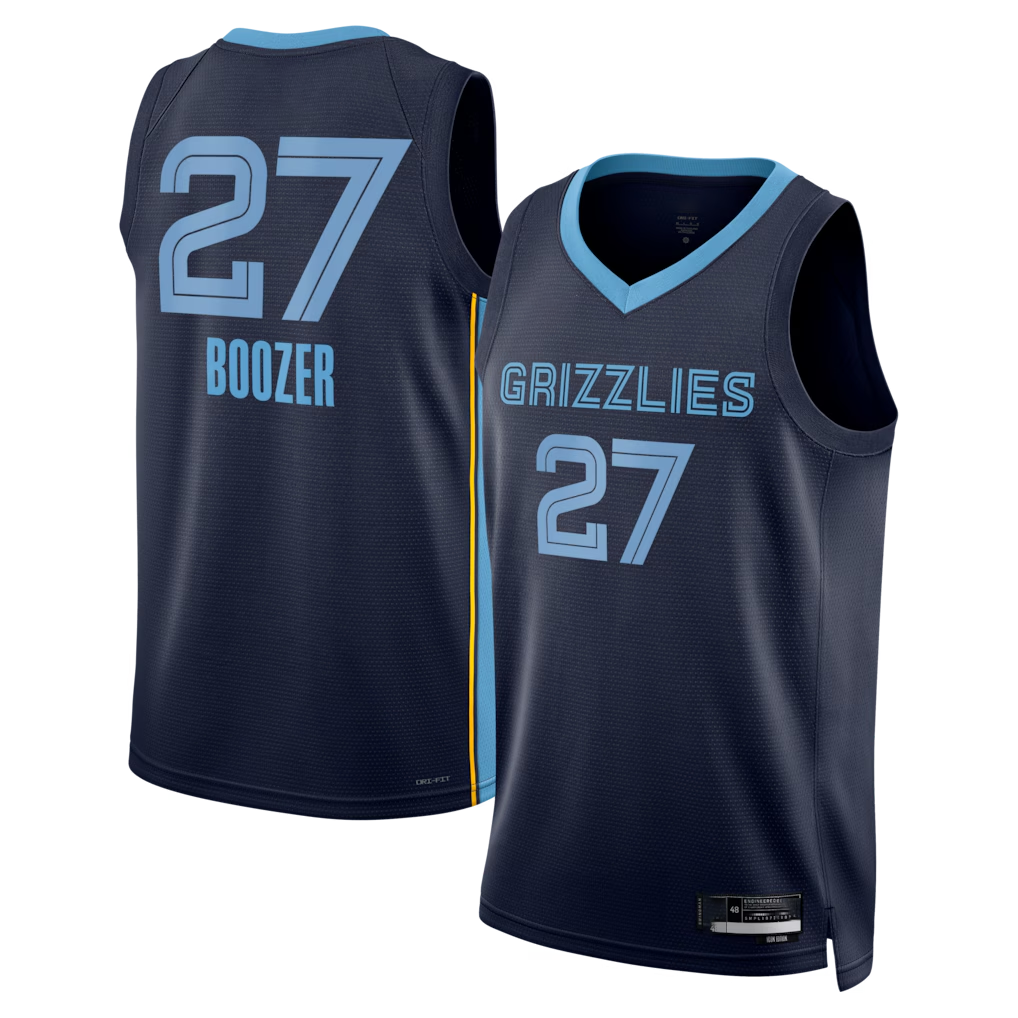 Tlead M.Grizzlies #27 Cameron Boozer Navy 2026 Draft Swingman Stitched Jerseys- Icon Edition