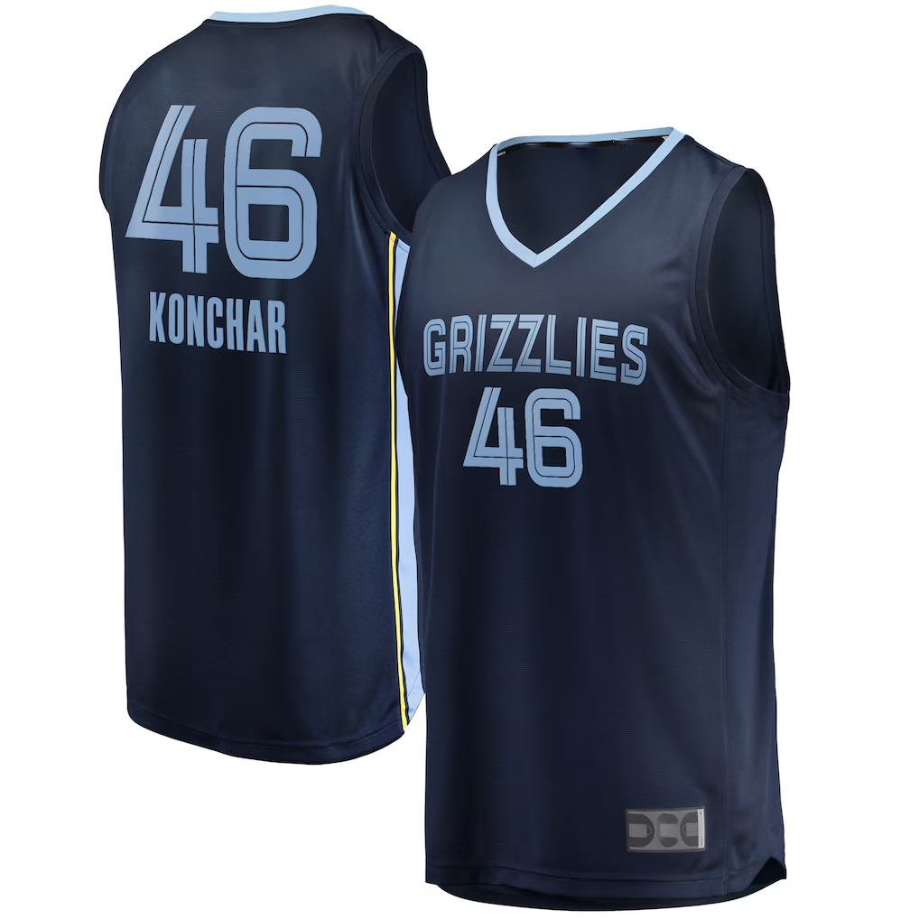 Tlead M.Grizzlies #46 John Konchar Navy Fast Break Replica Stitched Jerseys- Icon Edition