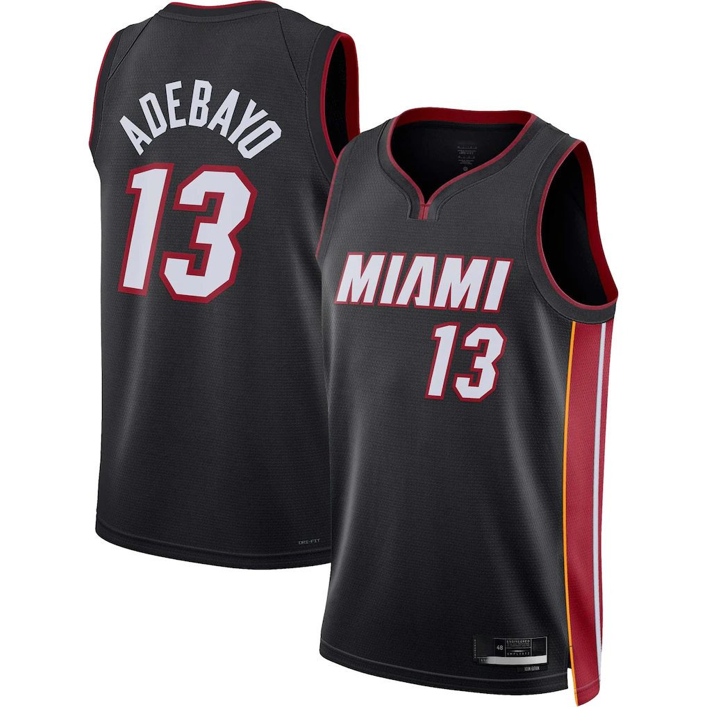Tlead M.Heat #13 Bam Adebayo kounmpo Black Fast Break Jerseys - Icon Edition